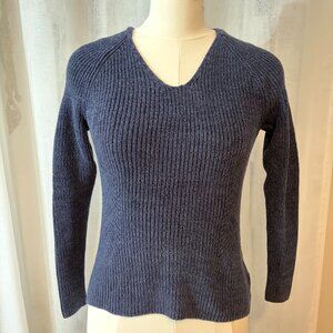 GAP Cotton V neck sweater, XS, Heather Navy